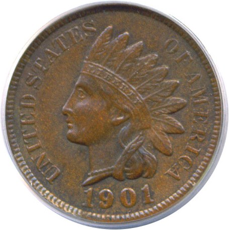 image for: 1901 1c  PCGS MS63 BN