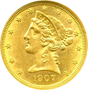image for: 1907 $5 DGS MS60