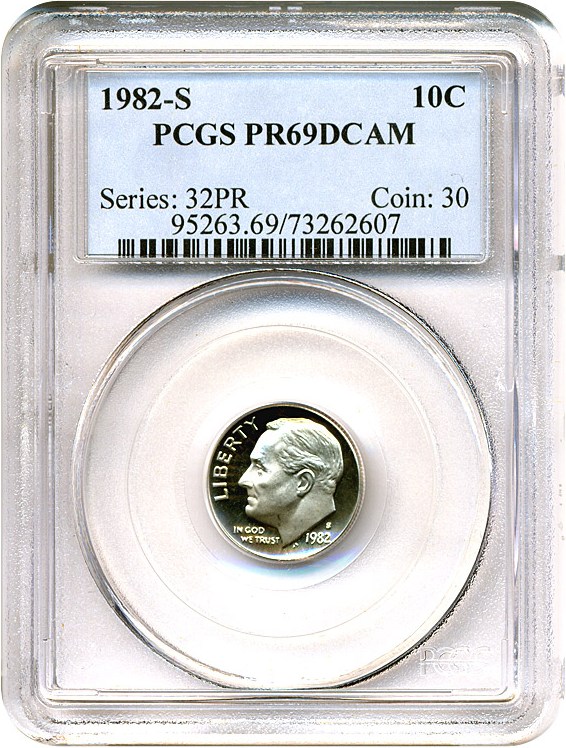 image for: 1982-S 10c  PCGS Proof 69 DCameo