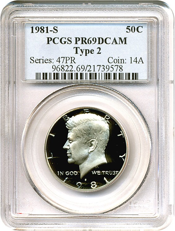 image for: 1981-S 50c Ty.2 PCGS Proof 69 DCameo