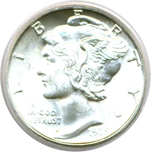 image for: 1939-D 10c PCGS MS65 FB