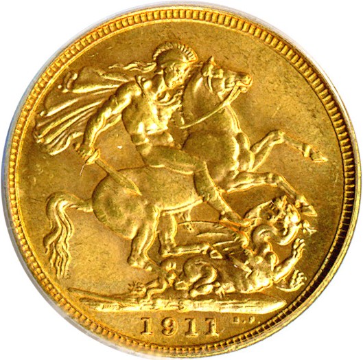 image for: Australia: 1911-S Sov (KM-29) PCGS MS64