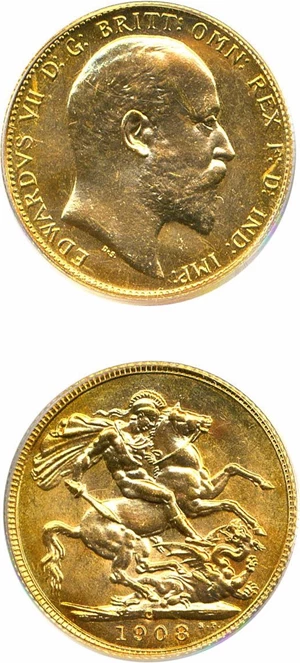 image for: Canada: 1908-C Sov PCGS Specimen 64