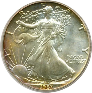 image for: 1987 $1 Silver Eagle PCGS MS68