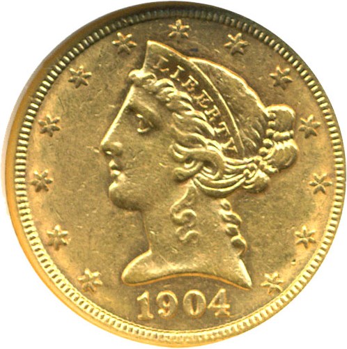 image for: 1904-S $5  NGC AU53 