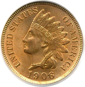 image for: 1906 1c PCGS/CAC MS65 RD ex: Chiro