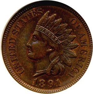 image for: 1891 1c ANACS MS63 RB