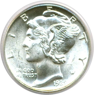 image for: 1939-D 10c PCGS MS65 FB