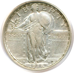 image for: 1916 25c Standing PCGS VF35