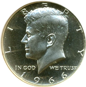 image for: 1966 50c SMS NGC MS67 Ultra Cameo