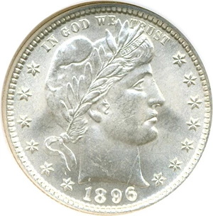 image for: 1896 25c NGC MS65