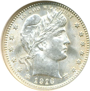 image for: 1916-D 25c Barber NGC MS66
