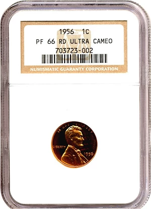 image for: 1956 1c NGC Proof 66 RD DCameo