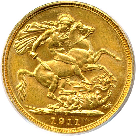 image for: Australia: 1911-S Sov (KM-29) PCGS MS64