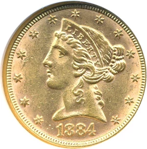 image for: 1884 $5 NGC MS62