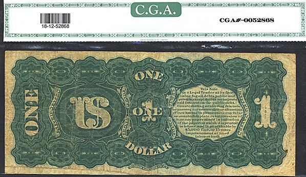 image for: Fr.18 1869 $1  CGA F12  [B29354503]