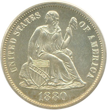 image for: 1880 10c  PCGS Proof 64 