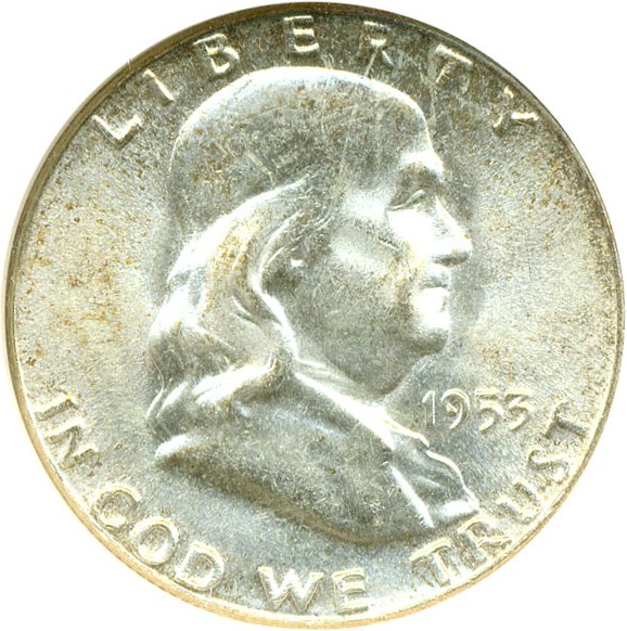 image for: 1953 50c  ANACS MS65 