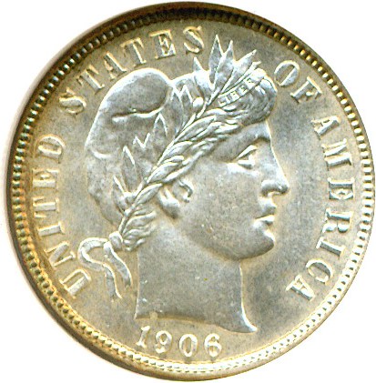 image for: 1906-D 10c  NGC MS65