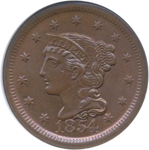 image for: 1854 1c NGC MS64 BN (N-12)