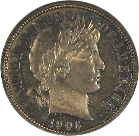 image for: 1906-D 10c  NGC Specimen 64