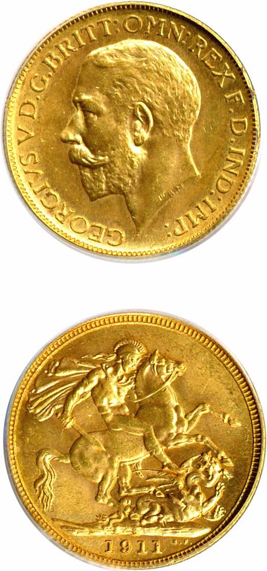 image for: Australia: 1911-S Sov (KM-29) PCGS MS64