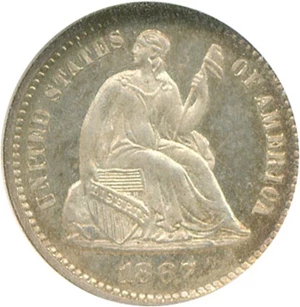 image for: 1867 H10C NGC/CAC Proof 65 Cameo