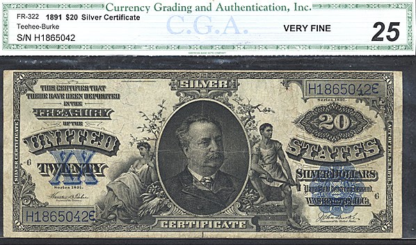 image for: Fr.322 1891 $20  CGA VF25  [H1865042]