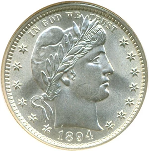 image for: 1894 25c NGC MS65