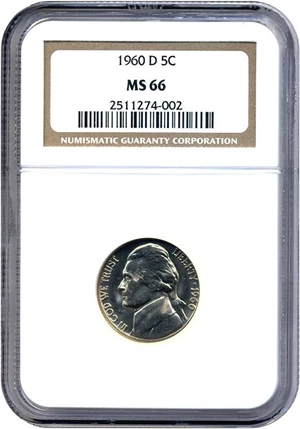 image for: 1960-D 5c NGC MS66