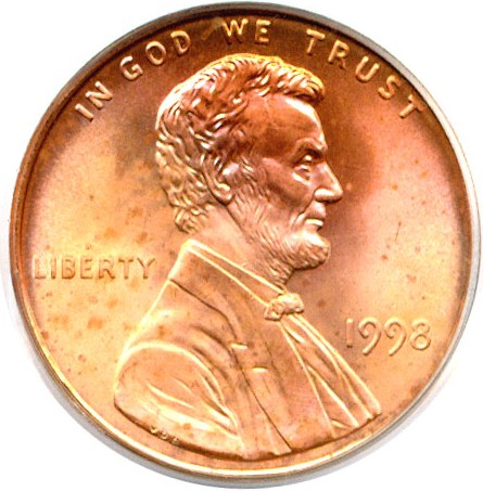image for: 1998 1c  PCGS MS66 RD