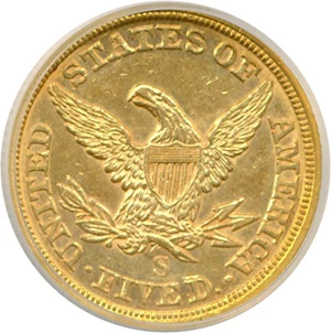 image for: 1857-S $5 ICG AU53