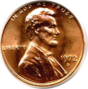 image for: 1972-D 1c PCGS MS63 RD