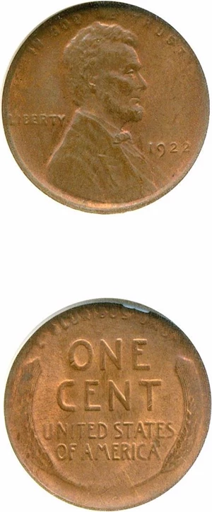 image for: 1922-D 1c Weak D ANACS MS63 RB
