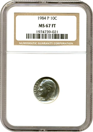 image for: 1984-P 10c NGC MS67 FT