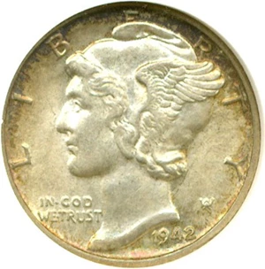 image for: 1942/1-D 10c ANACS MS61 FB