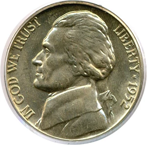 image for: 1952-D 5c PCGS MS65