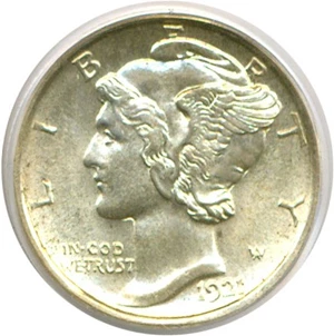 image for: 1921-D 10c PCGS MS64 FB