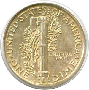 image for: 1921-D 10c PCGS MS64 FB