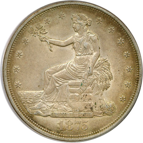 image for: 1875-S Trade$  PCGS AU58