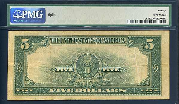 image for: Fr.282 1923 $5 Porthole PMG VF20  [A3310849B]