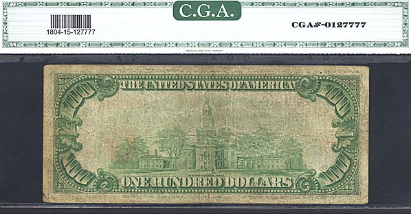 image for: Fr.1804-1 1929 $100  CGA F15 #5550 Hawaii [E001671A]