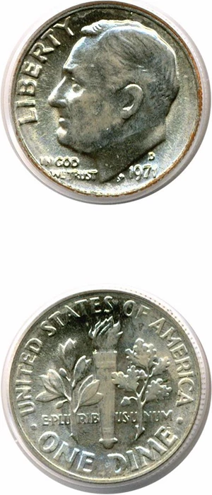 image for: 1971-D 10c PCGS MS65