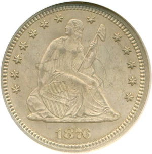 image for: 1876-CC 25c NGC MS64