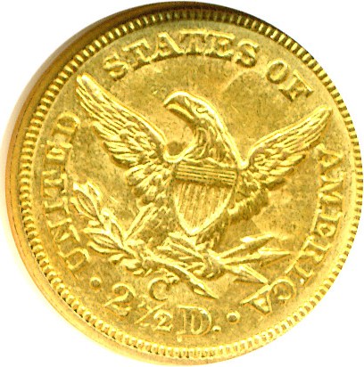 image for: 1858-C $2 1/2  NGC/CAC AU58