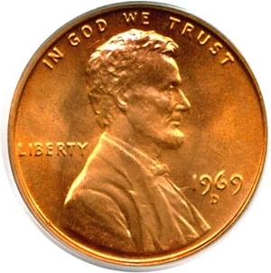 image for: 1969-D 1c PCGS MS66 RD