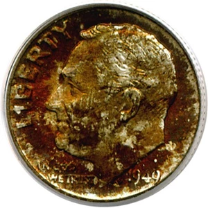 image for: 1949-D 10c PCGS MS65 FB