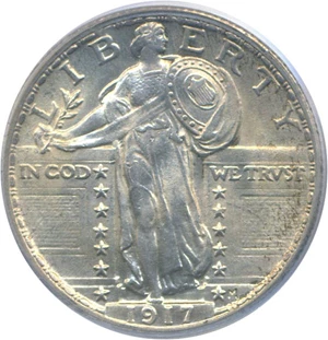 image for: 1917 25c Ty.2 PCGS MS64 FH