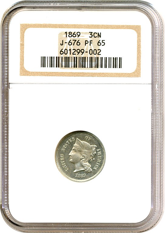 image for: 1869 3cN J-676 NGC Proof 65 