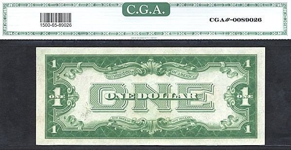 image for: Fr.1500 1928 $1  CGA Gem CU65  [A00004832A] *Four Digit Serial*